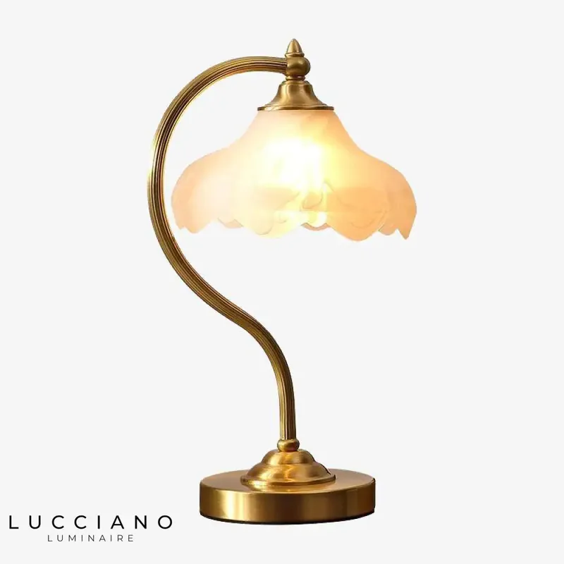 Lampe dorée abat-jour en verre Copper