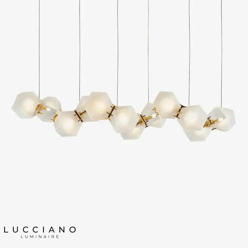 Lustre LED doré design moderne