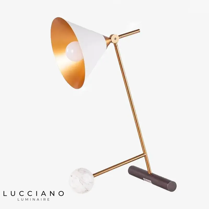Lampe moderne métal marbre chromé