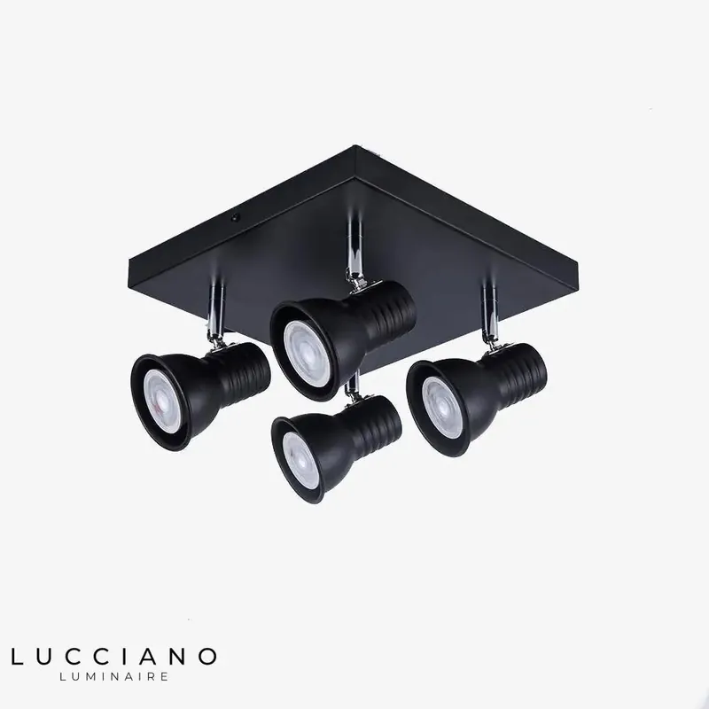 Plafonnier LED ajustable noir.