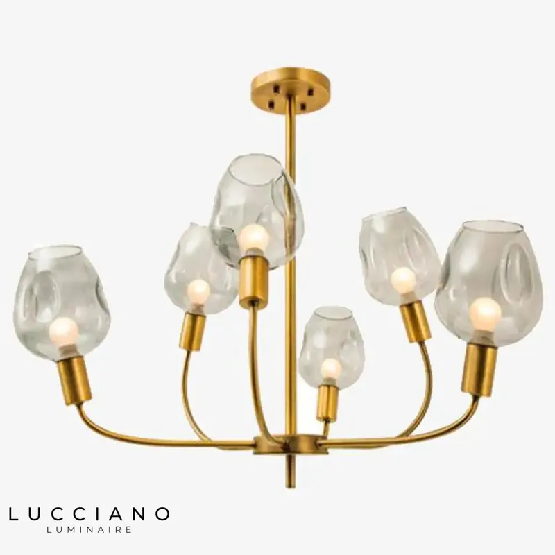 Lustre doré et verre fumé élégant