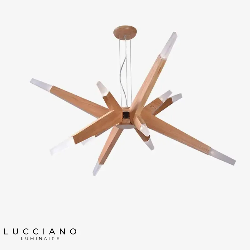 Lustre LED Branches Bois Design