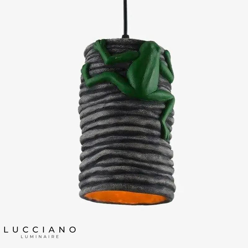 Suspension Ciment LED avec Grenouille