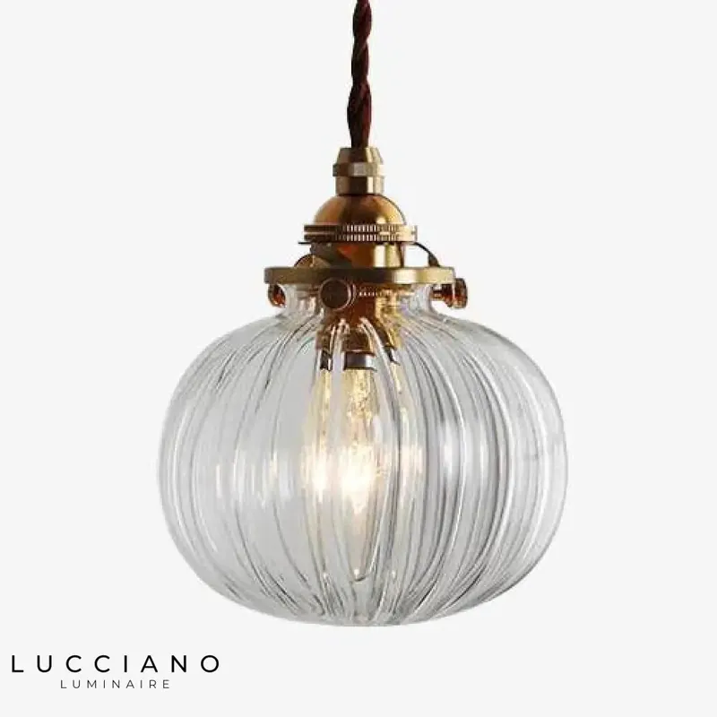 Suspension Verre Métal Doré LED
