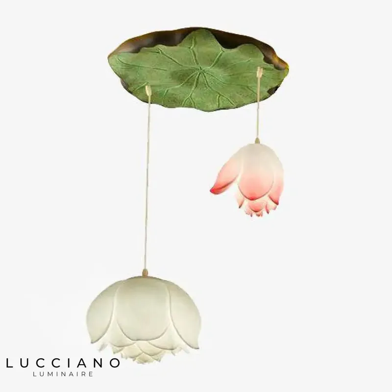 LED suspension chinoise avec fleurs Lotus