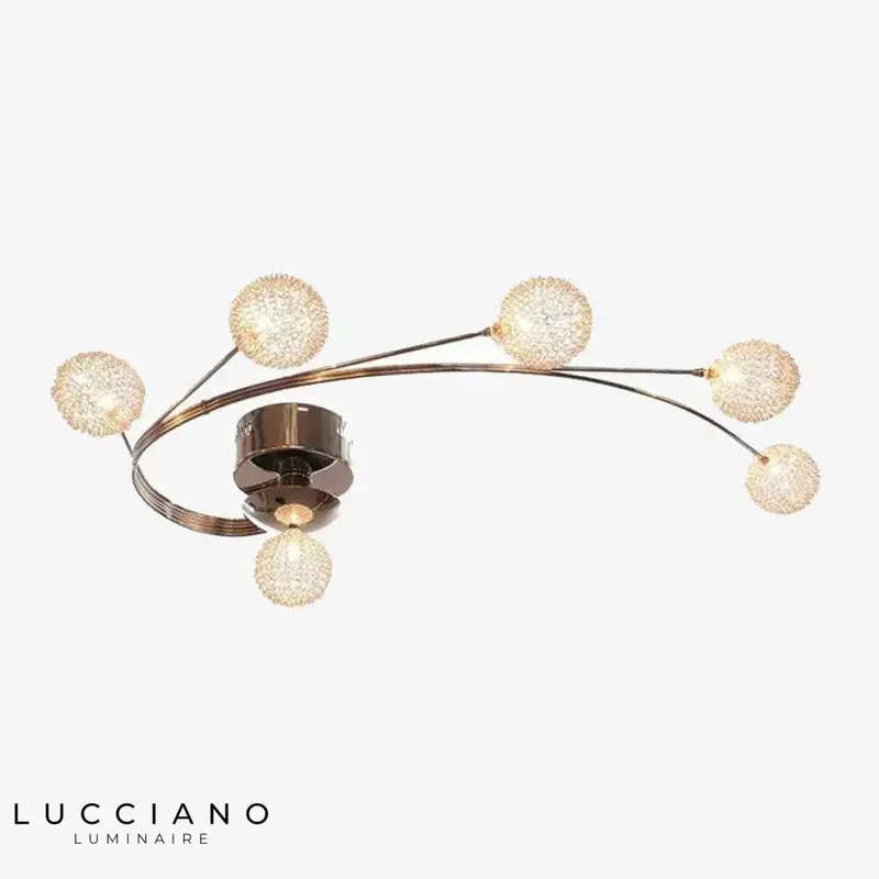 Plafonnier LED chromé boules