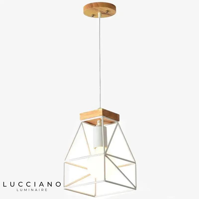 Suspension LED cage métal blanche