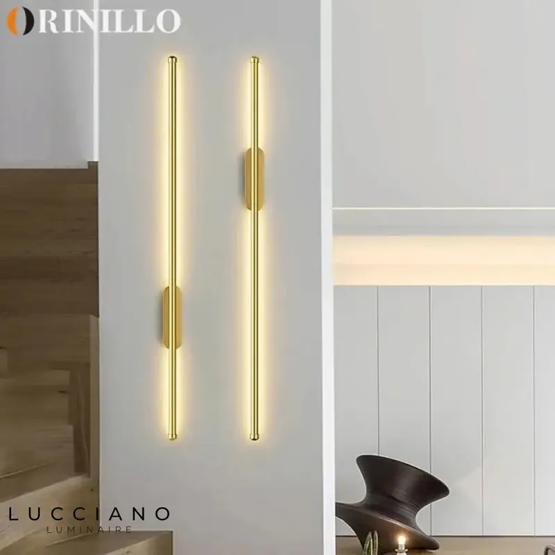 Applique murale led design dorée élégant contemporaine