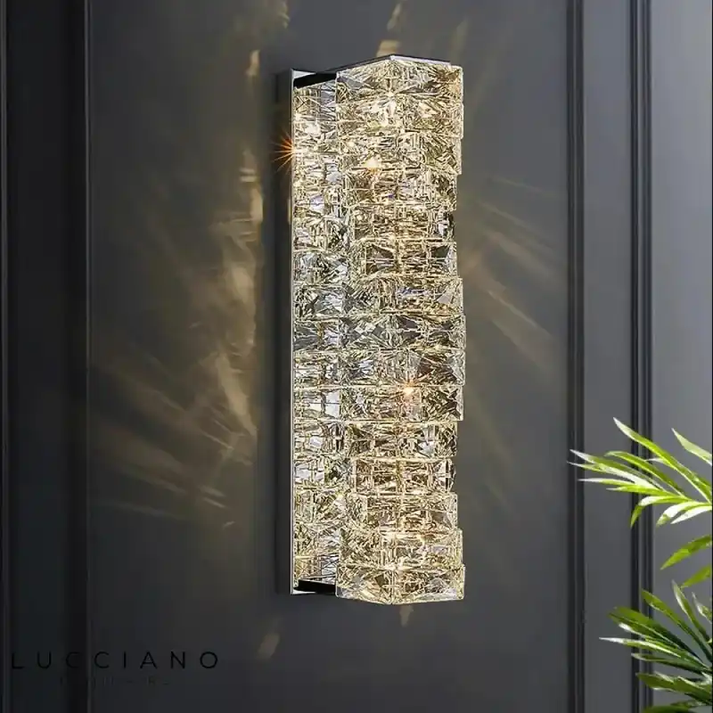 Voici le titre transformé :
Applique murale en cristal carrée Élégance contemporaine minimaliste