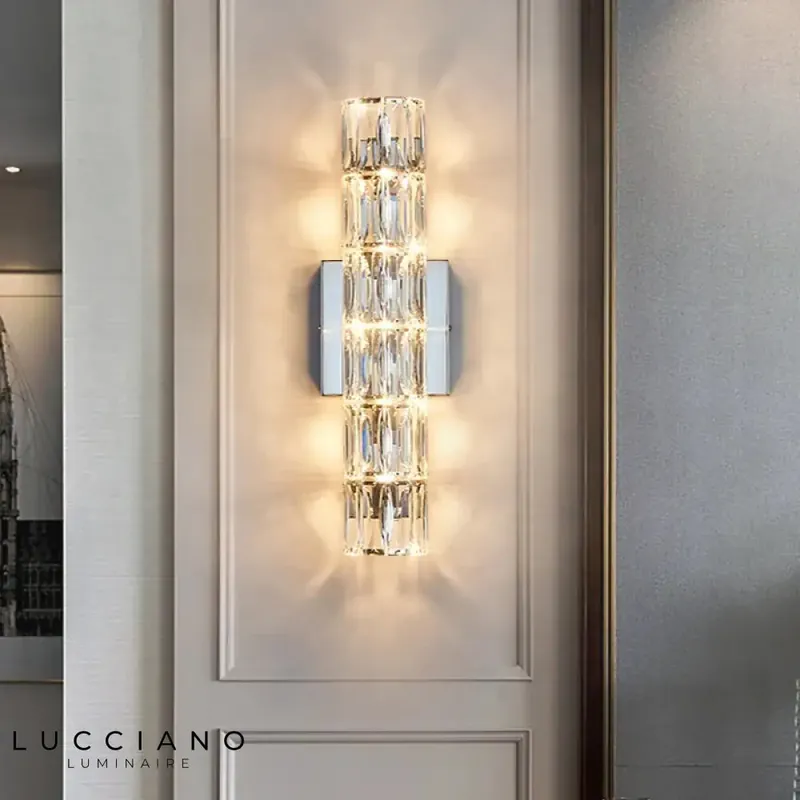 Voici le titre transformé :
Applique murale moderne élégante lumineuse cristalline