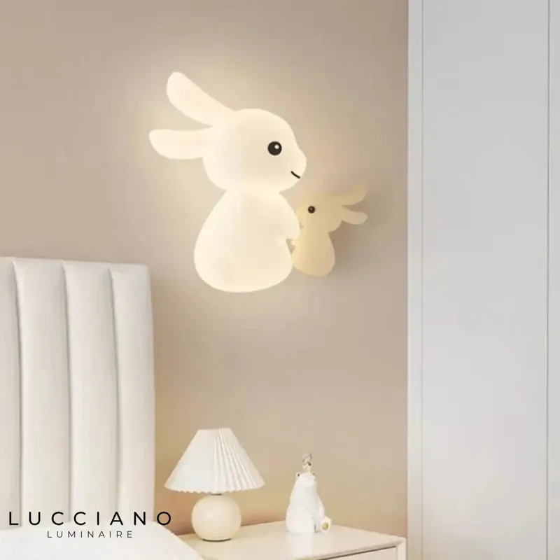 Applique murale de lapin mignon lumineux déco enfantine