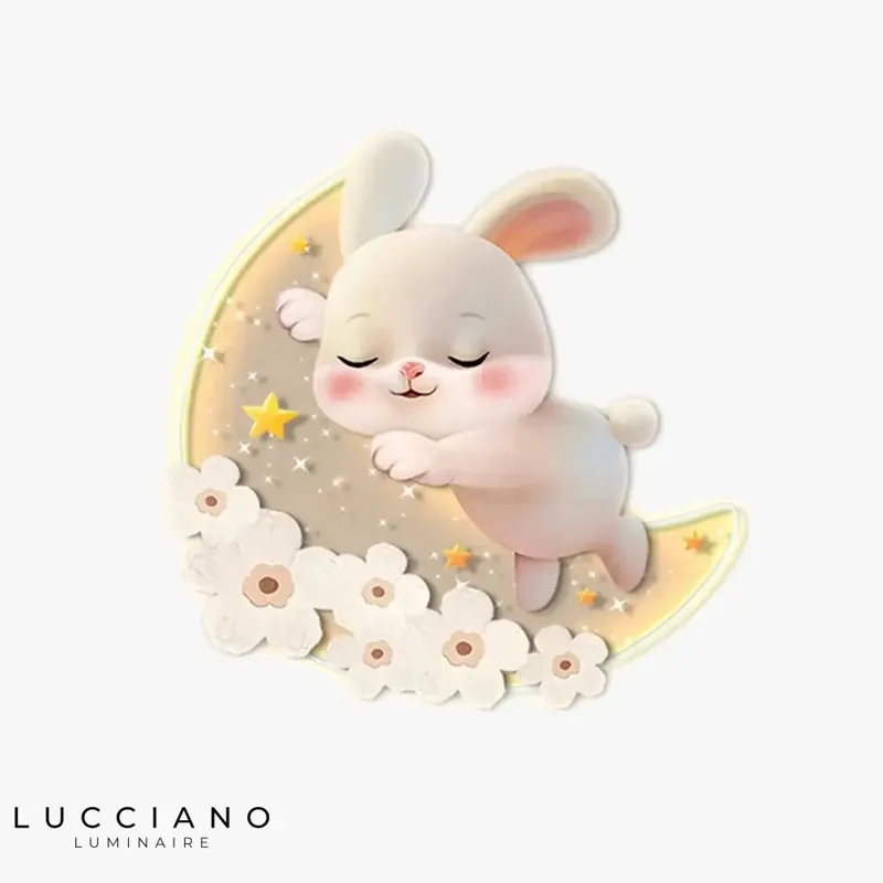Dessin animé fraise lapin décorative chambre lumineuse douce