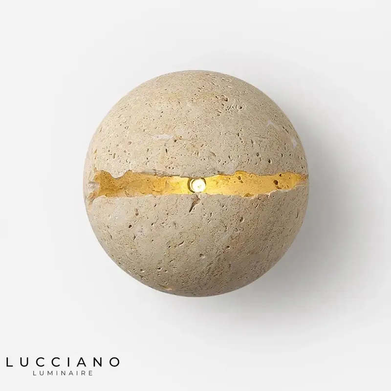 Applique murale boule naturelle jaune design zen.