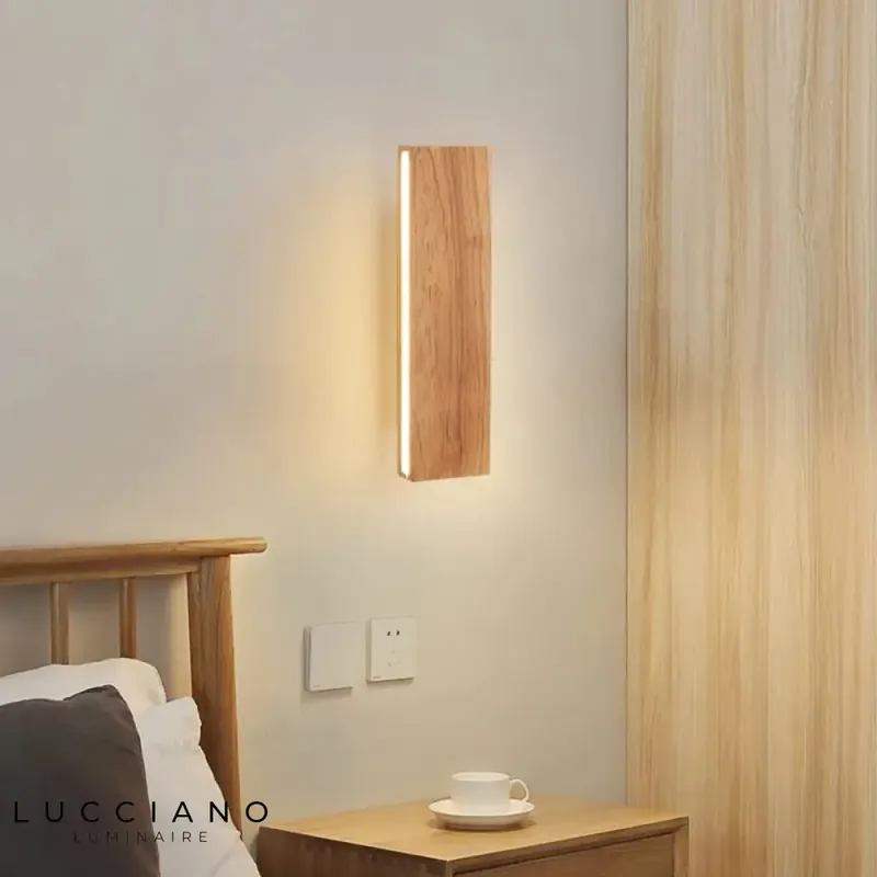 Applique murale LED originale artisanale bois