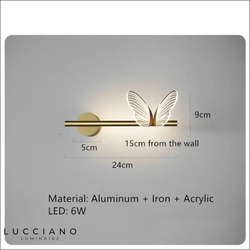 80j - 10juin Élégante applique lumineuse décorative papillons