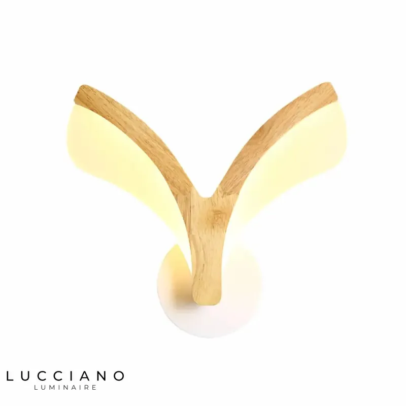 Applique murale LED bois design épuré blanc