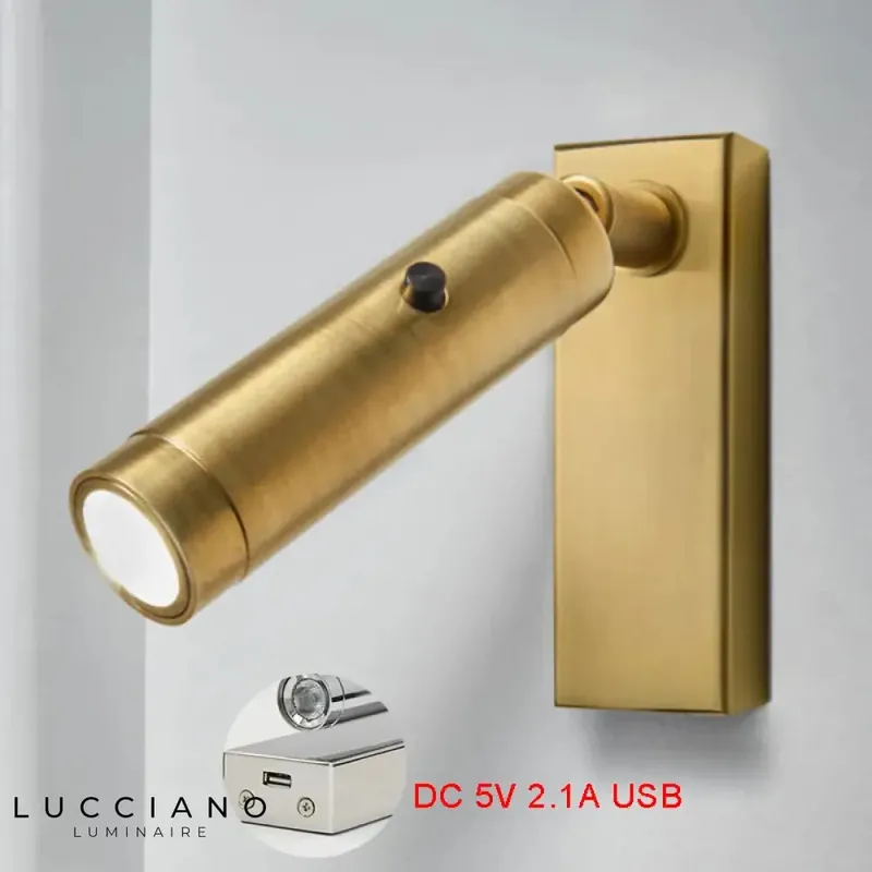 Applique murale USB moderne rotative