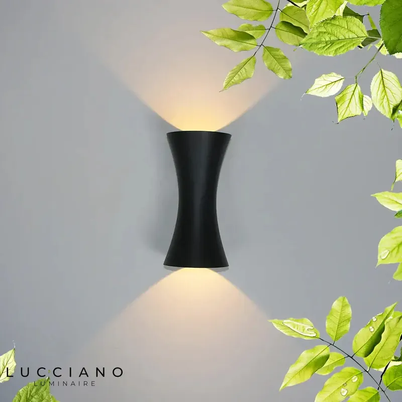 Applique murale étanche extérieure design LED aluminium noir