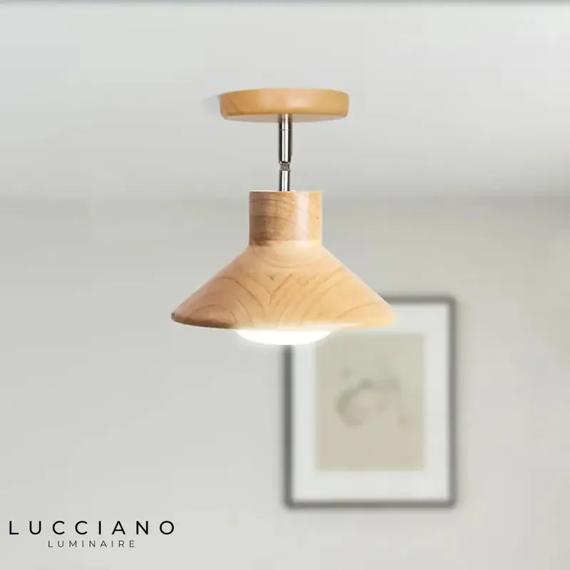 Voici le titre transformé sans changer les deux premiers mots :
Plafonnier Led bois design scandinave nature