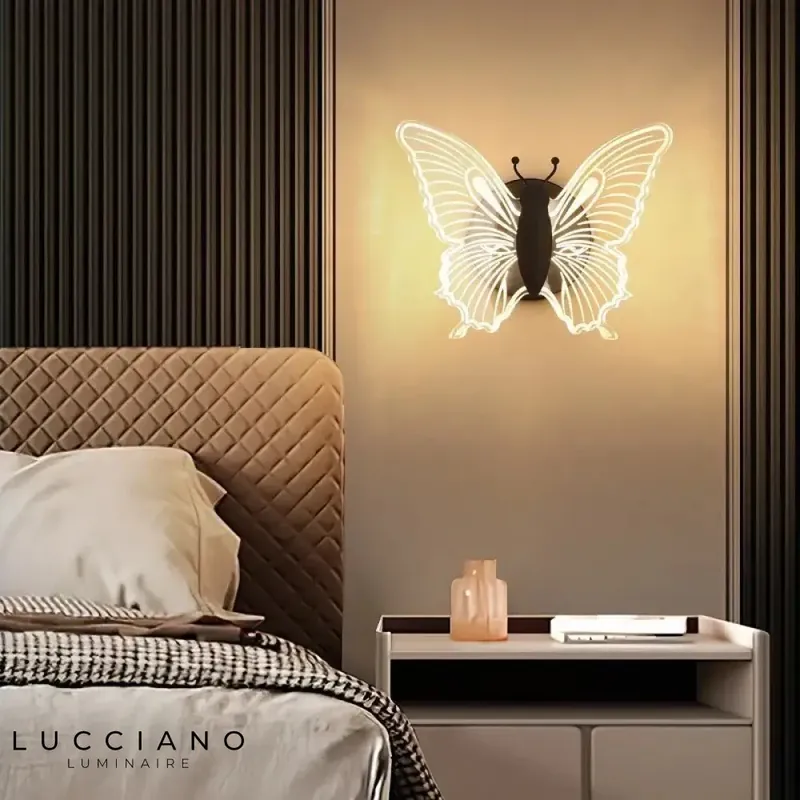 Applique murale led acrylique élégante design papillon.