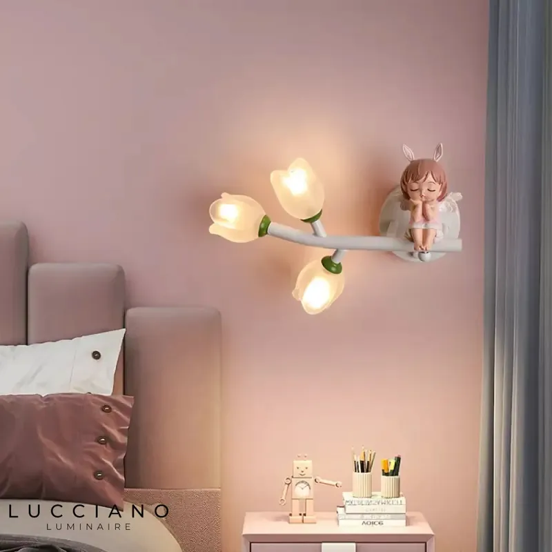 applique murale design enfantin lapin lumineux
