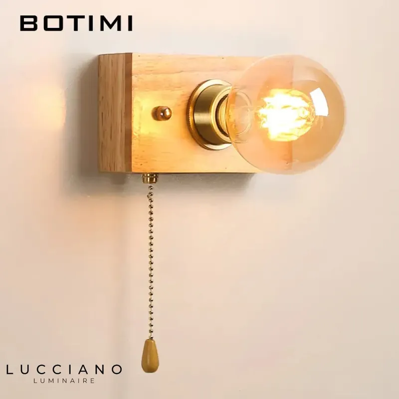 applique bois interrupteur lampe lecture design salon