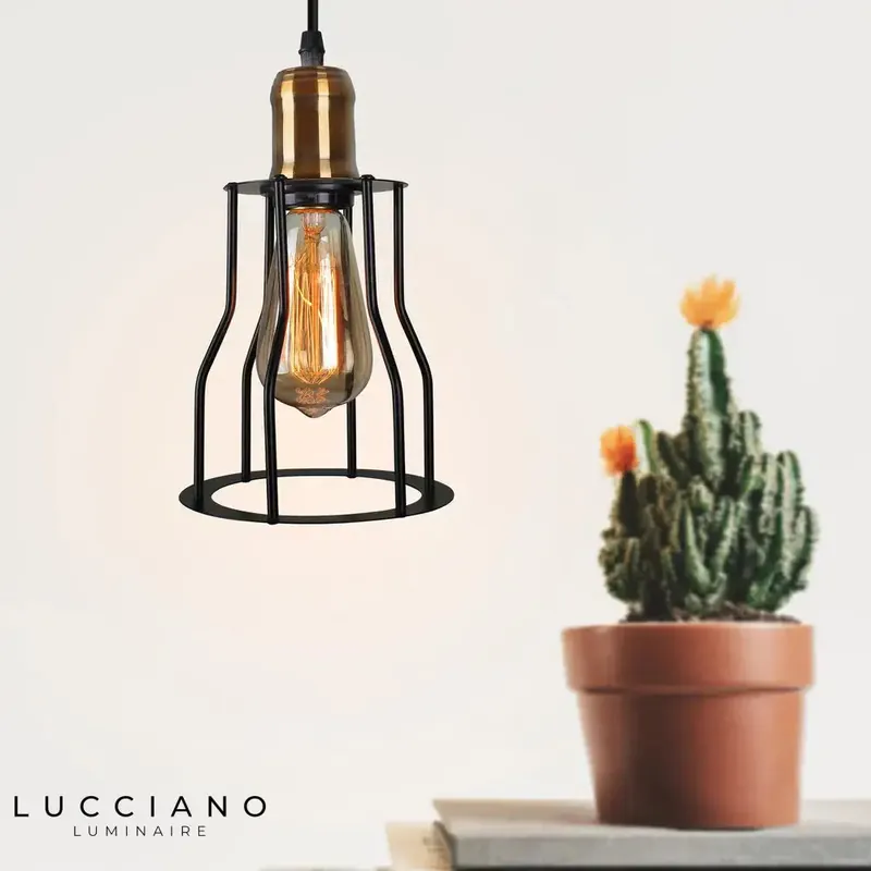 Luminaire loft industrielle métal suspension rétro