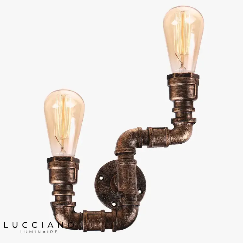 Voici le titre transformé :

Applique murale vintage industrielle métal design