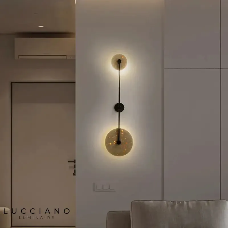 applique murale LED élégante pierre ronde