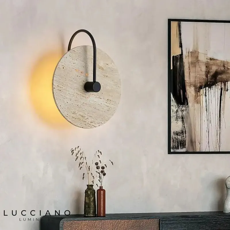 Applique murale LED ronde élégante contemporaine design.