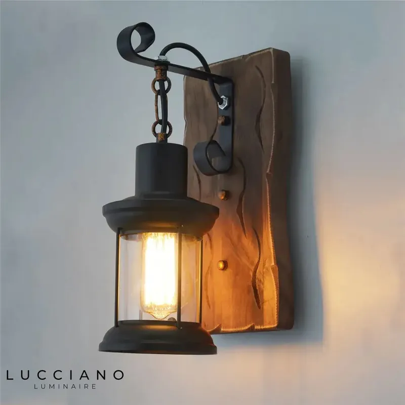 Voici le titre transformé :
Applique murale industrielle vintage rétro design lumineux