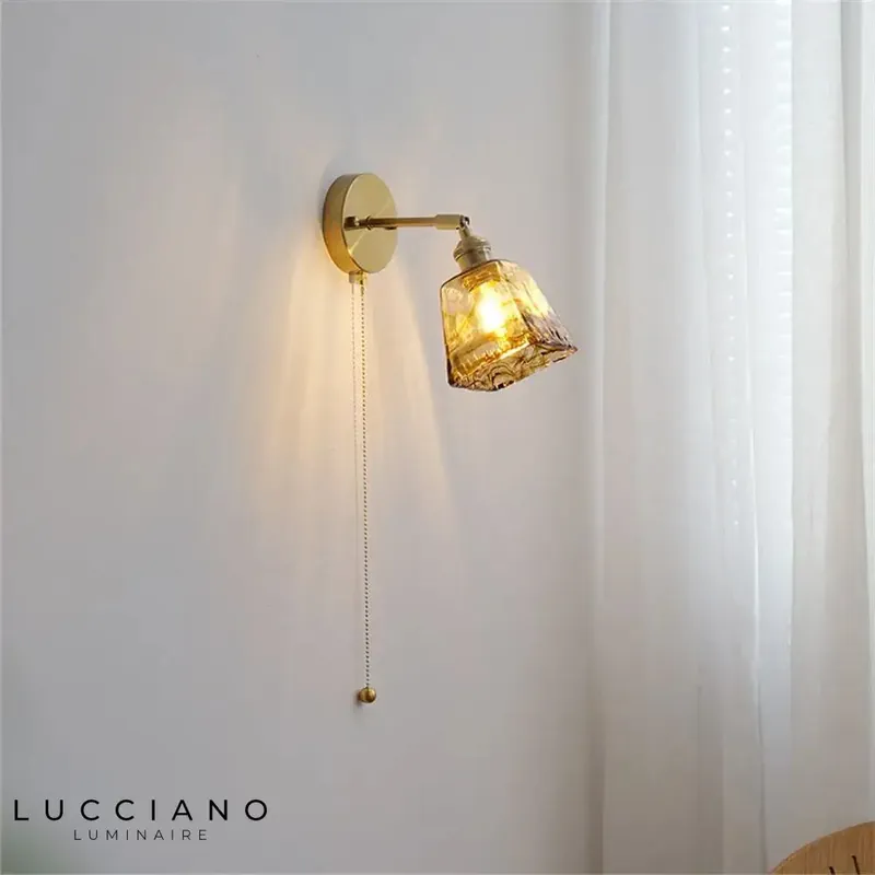 Applique murale rotative rétro design cuivrée élégante