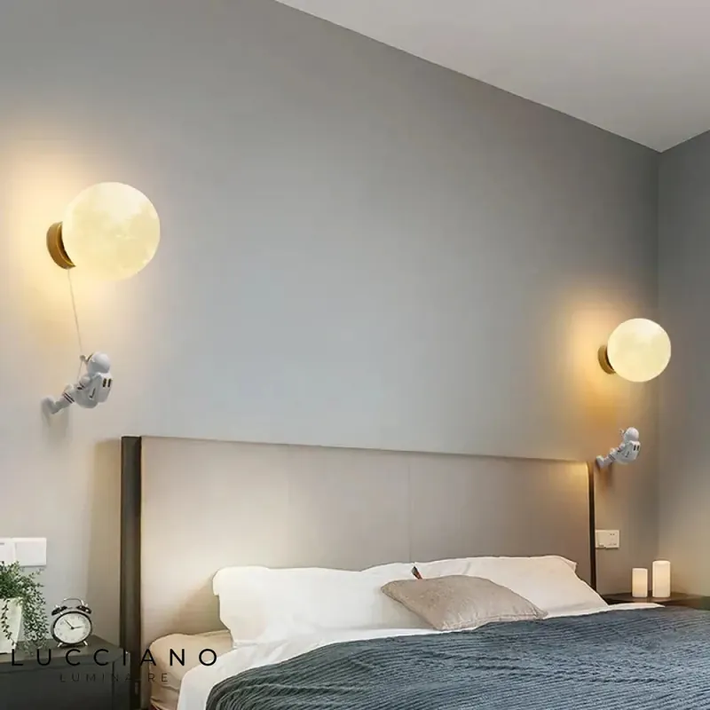 applique murale lune nordique scandinave cuivrée.