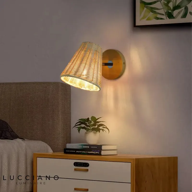 Applique murale led vintage rustique artisanale naturelle