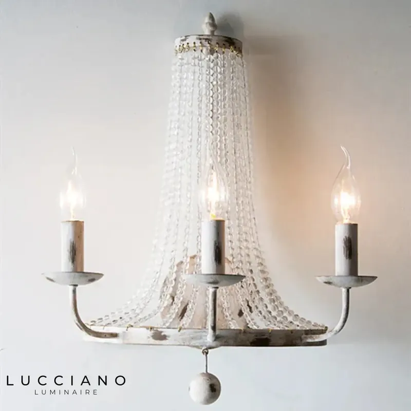 Applique murale suspendue vintage cristaux lumineux élégants
