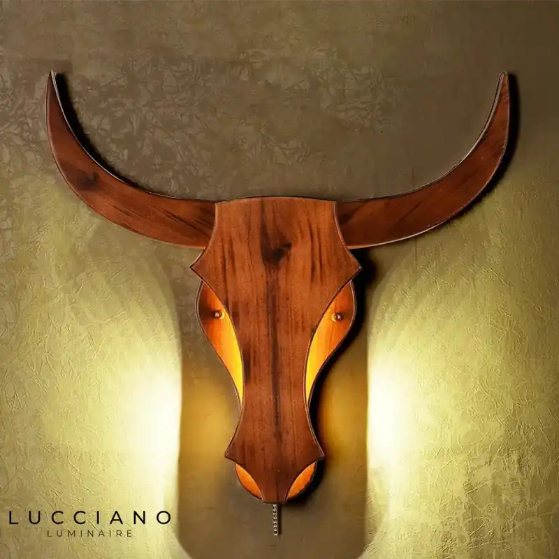 Applique murale LED vache design rustique chic.
