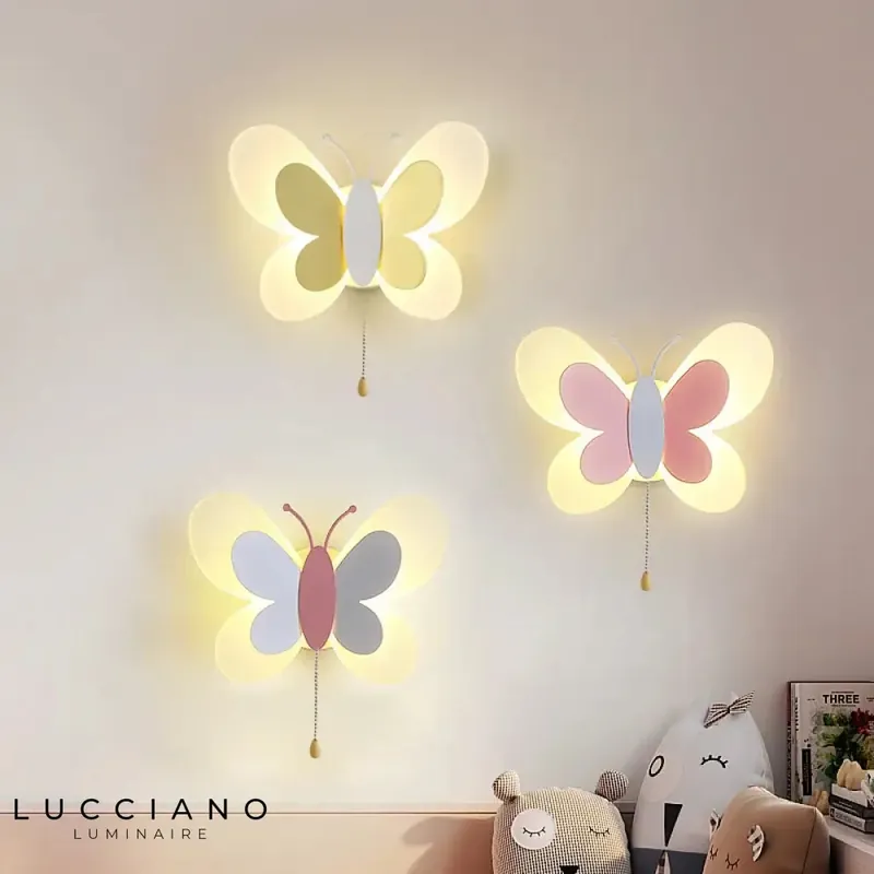 Applique murale créative luminescence papillon doux