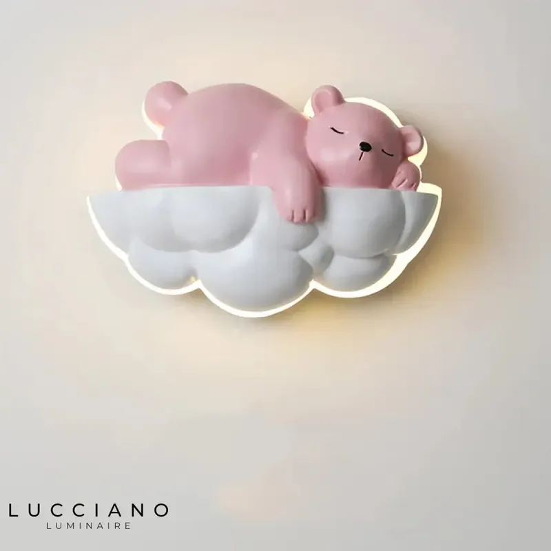 Applique murale ours design rose polaire déco chambre enfant