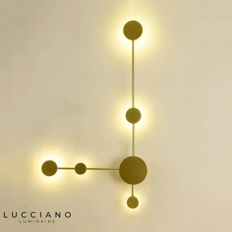Applique murale LED élégante design doré contemporain