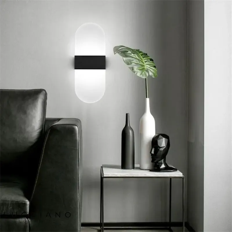 Applique murale LED design noir élégant intérieur