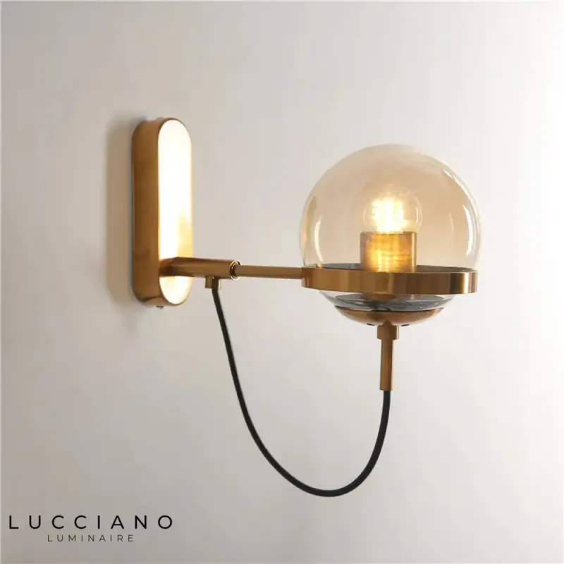 Applique murale led élégante design doré industriel