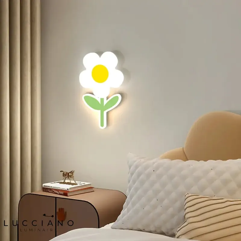 Applique murale led fleur design colorée enfants