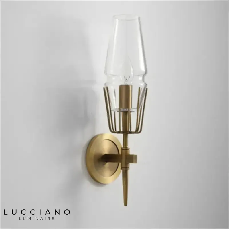 Applique murale rétro élégante design doré scandinave luminaire