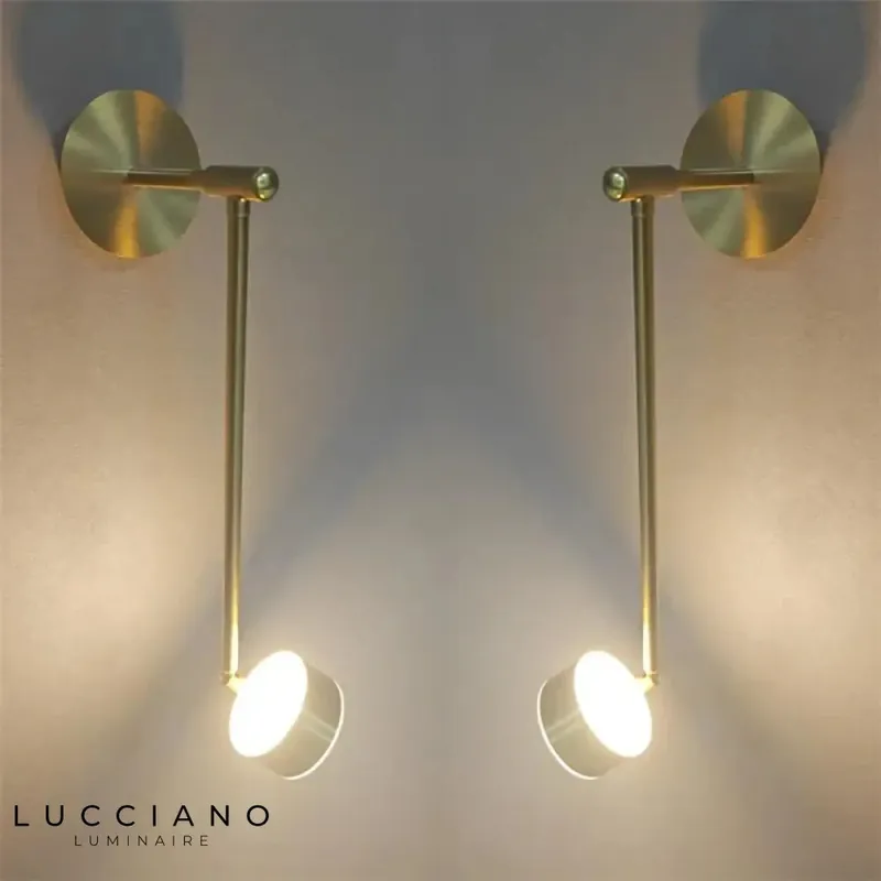 Applique murale LED réglable élégante design doré contemporain