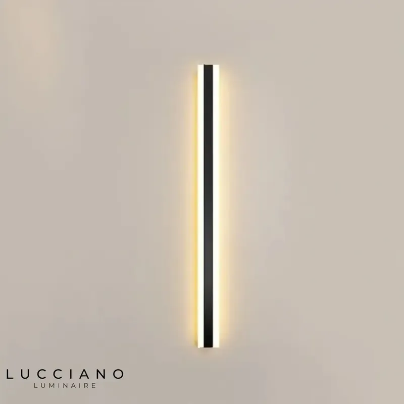Applique murale noire moderne design lumineux IP65