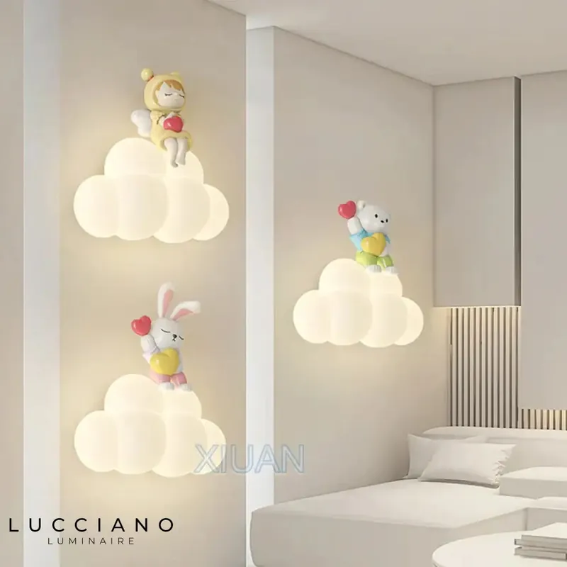 Appliques murales design blanc créatives luminaires ludiques tendres