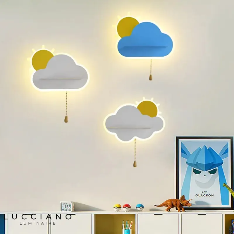 Applique Murale LED Créative Nuage Doux bleu