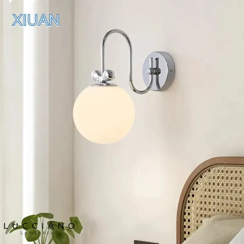 Applique murale ronde chrome élégant design moderne