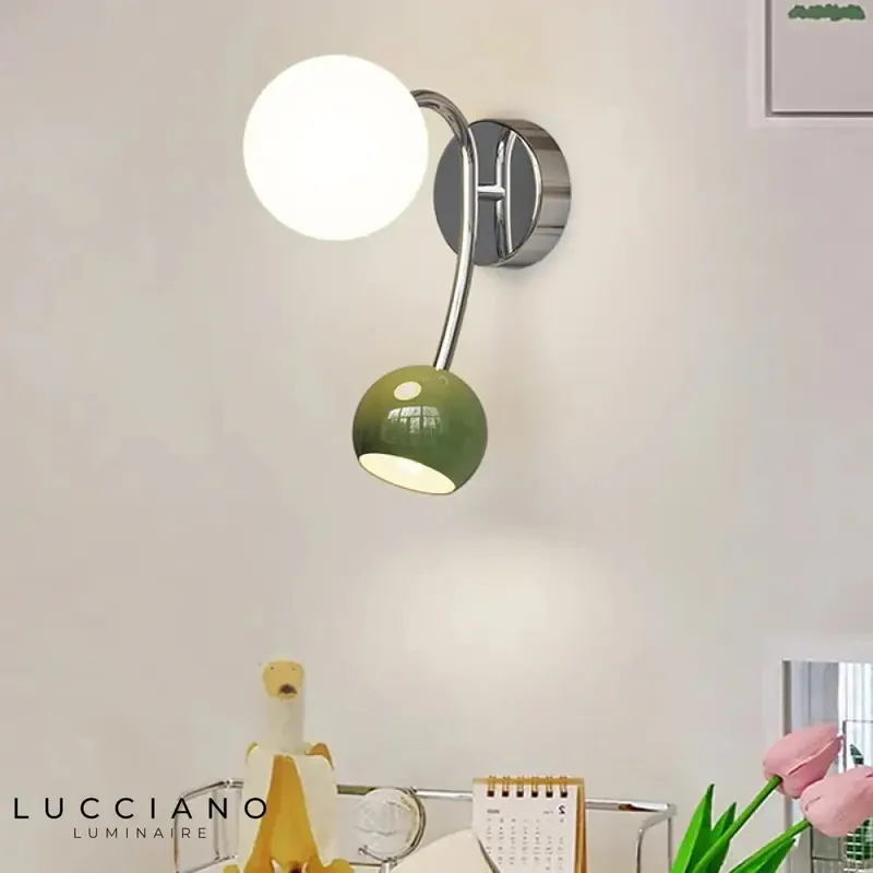 Applique murale ronde élégante lumière design vert