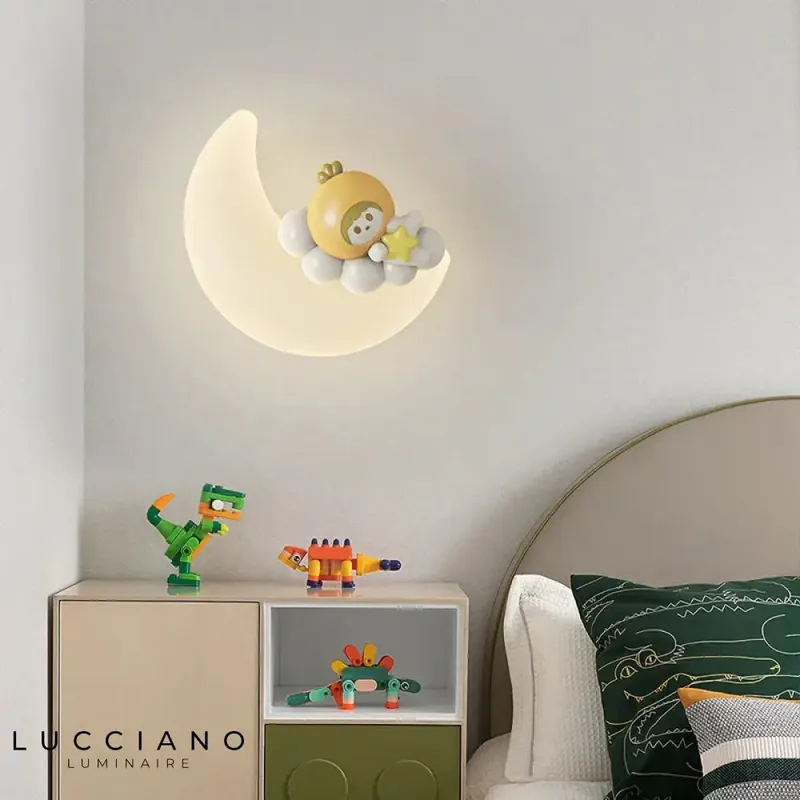 Applique murale design blanc protection élégante chambre enfant